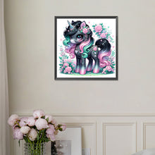 Load image into Gallery viewer, Diamond Painting - Full Square - black and white unicorn (30*30CM)
