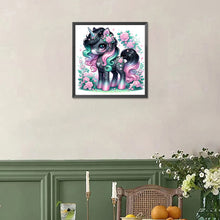 Load image into Gallery viewer, Diamond Painting - Full Square - black and white unicorn (30*30CM)
