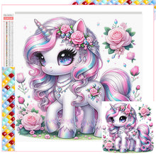 Load image into Gallery viewer, Diamond Painting - Full Square - black and white unicorn (30*30CM)
