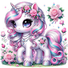 Load image into Gallery viewer, Diamond Painting - Full Square - black and white unicorn (30*30CM)
