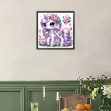 Load image into Gallery viewer, Diamond Painting - Full Square - black and white unicorn (30*30CM)
