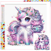 Load image into Gallery viewer, Diamond Painting - Full Square - black and white unicorn (30*30CM)
