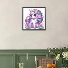 Load image into Gallery viewer, Diamond Painting - Full Square - black and white unicorn (30*30CM)
