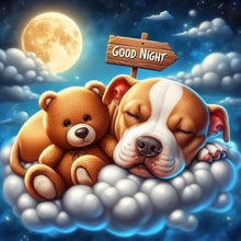 Load image into Gallery viewer, Diamond Painting - Full Round - Good night bear and puppy (30*30CM)
