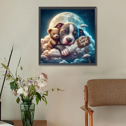 Diamond Painting - Full Round - Good night bear and puppy (30*30CM)