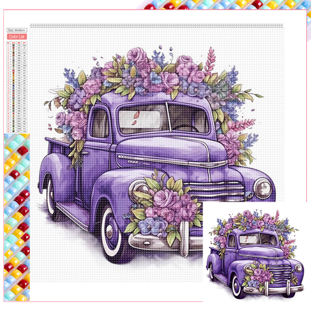 Diamond Painting - Full Square - purple truck (30*30CM)