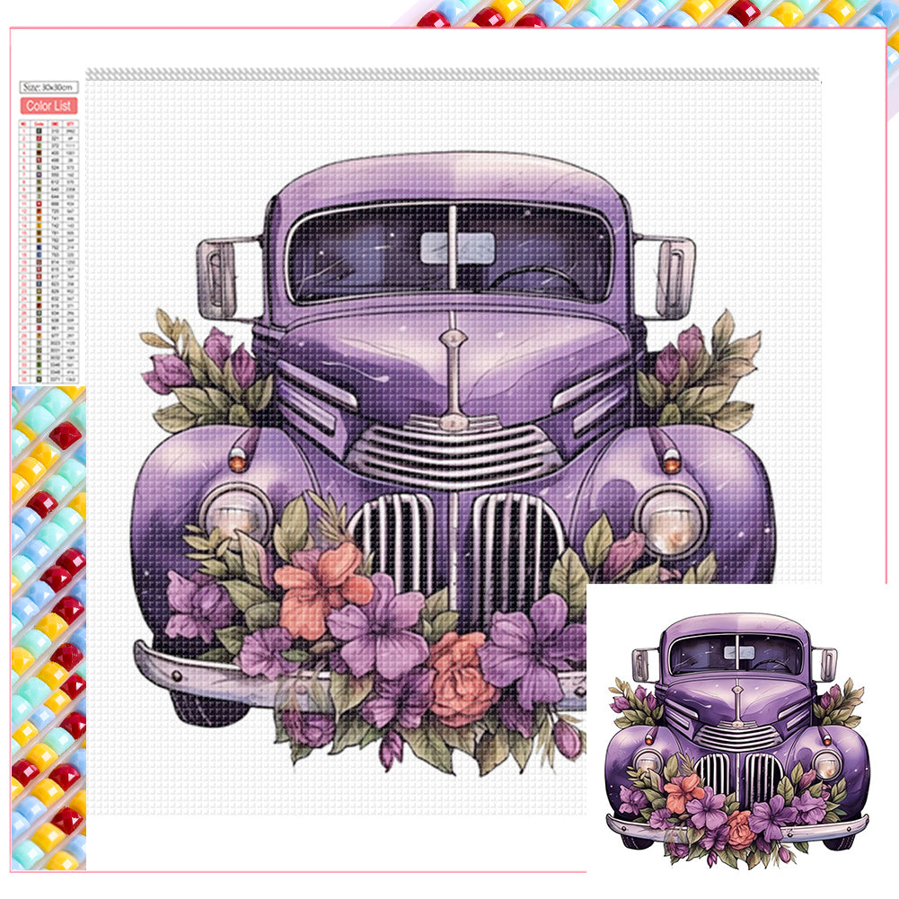 Diamond Painting - Full Square - purple truck (30*30CM)