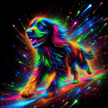 Load image into Gallery viewer, Diamond Painting - Full Round - running neon puppy (30*30CM)
