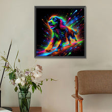 Load image into Gallery viewer, Diamond Painting - Full Round - running neon puppy (30*30CM)
