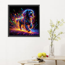 Load image into Gallery viewer, Diamond Painting - Full Round - running neon puppy (30*30CM)
