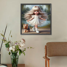 Load image into Gallery viewer, Diamond Painting - Full Round - girl and puppy (30*30CM)
