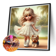 Load image into Gallery viewer, Diamond Painting - Full Round - girl and puppy (30*30CM)
