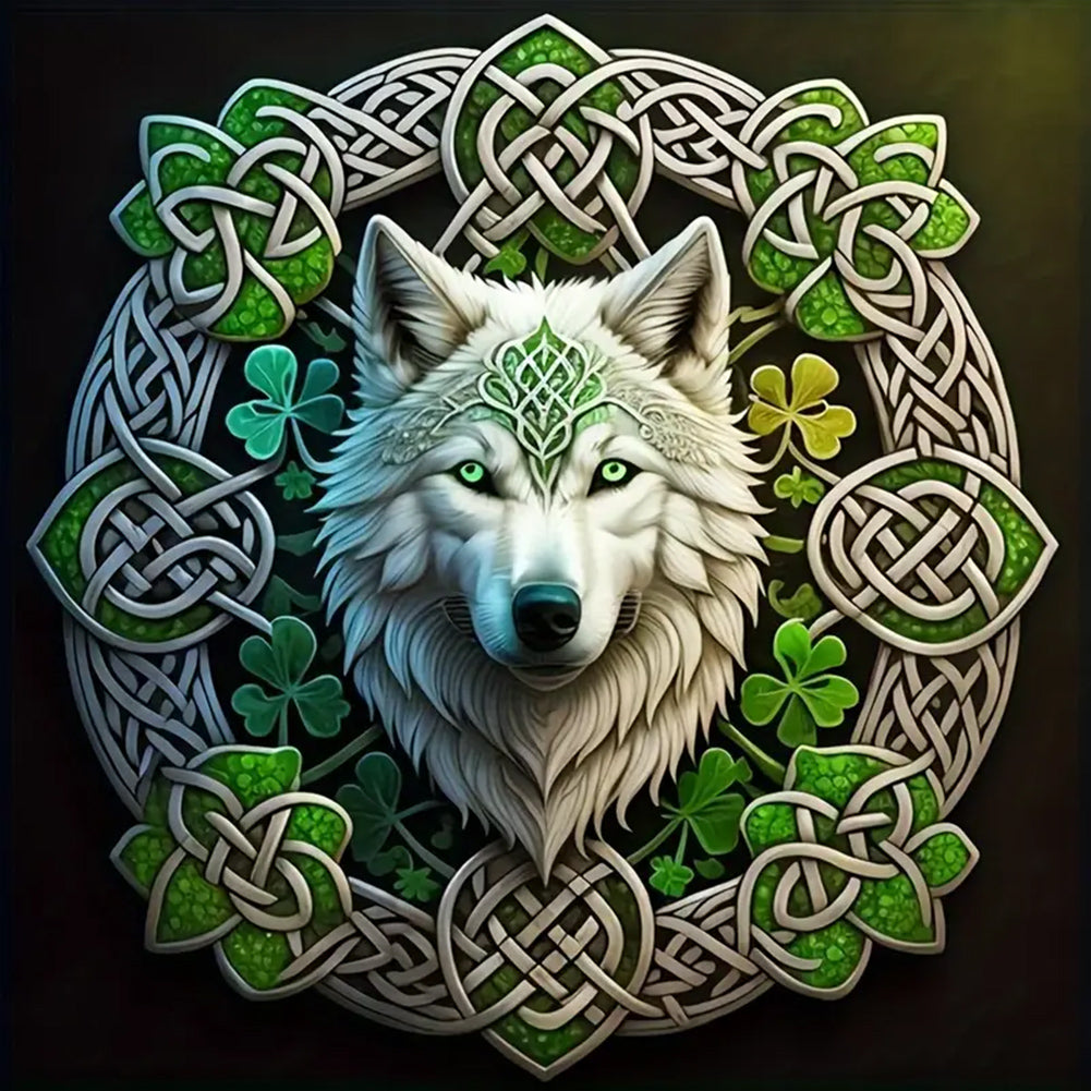 Diamond Painting - Full Round - mandala wolf (30*30CM)
