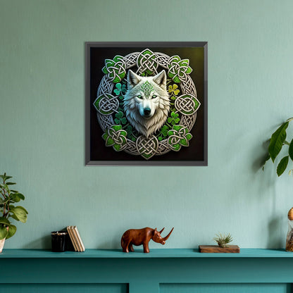 Diamond Painting - Full Round - mandala wolf (30*30CM)