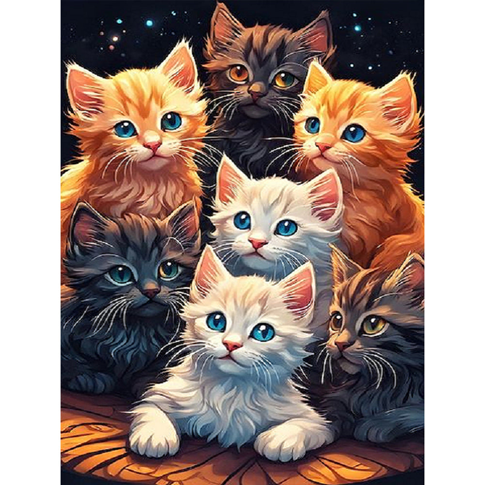 Diamond Painting - Full Round - cute cat (30*40CM)