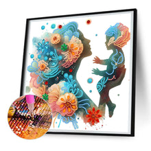 Load image into Gallery viewer, Diamond Painting - Partial Special Shaped - Mother and child silhouette (30*30CM)
