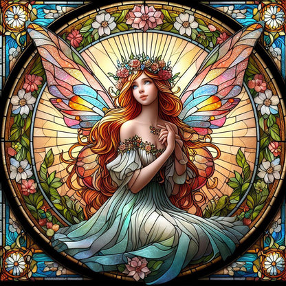 Diamond Painting - Full Round - glass art fairy (30*30CM)
