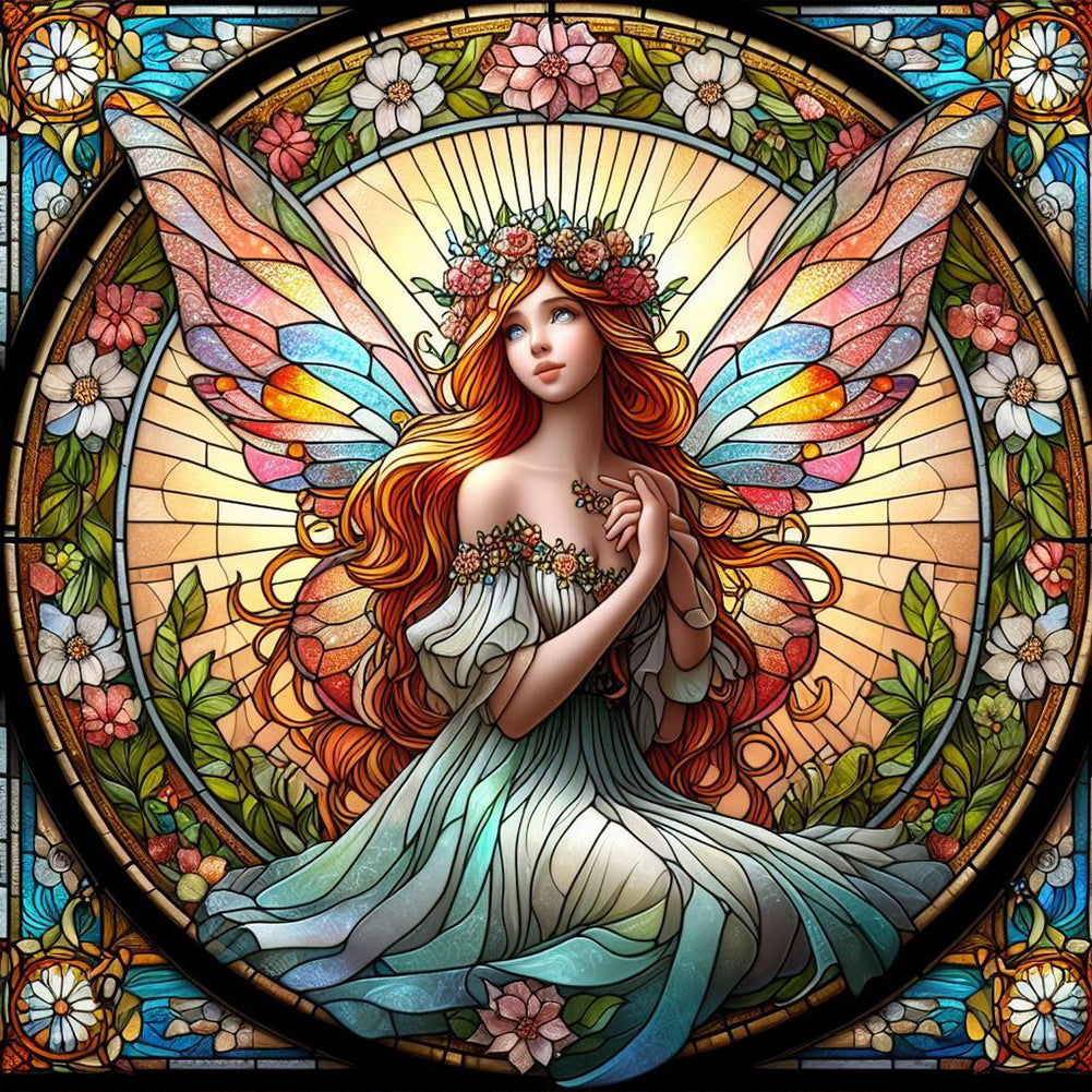 Diamond Painting - Full Round - glass art fairy (30*30CM)