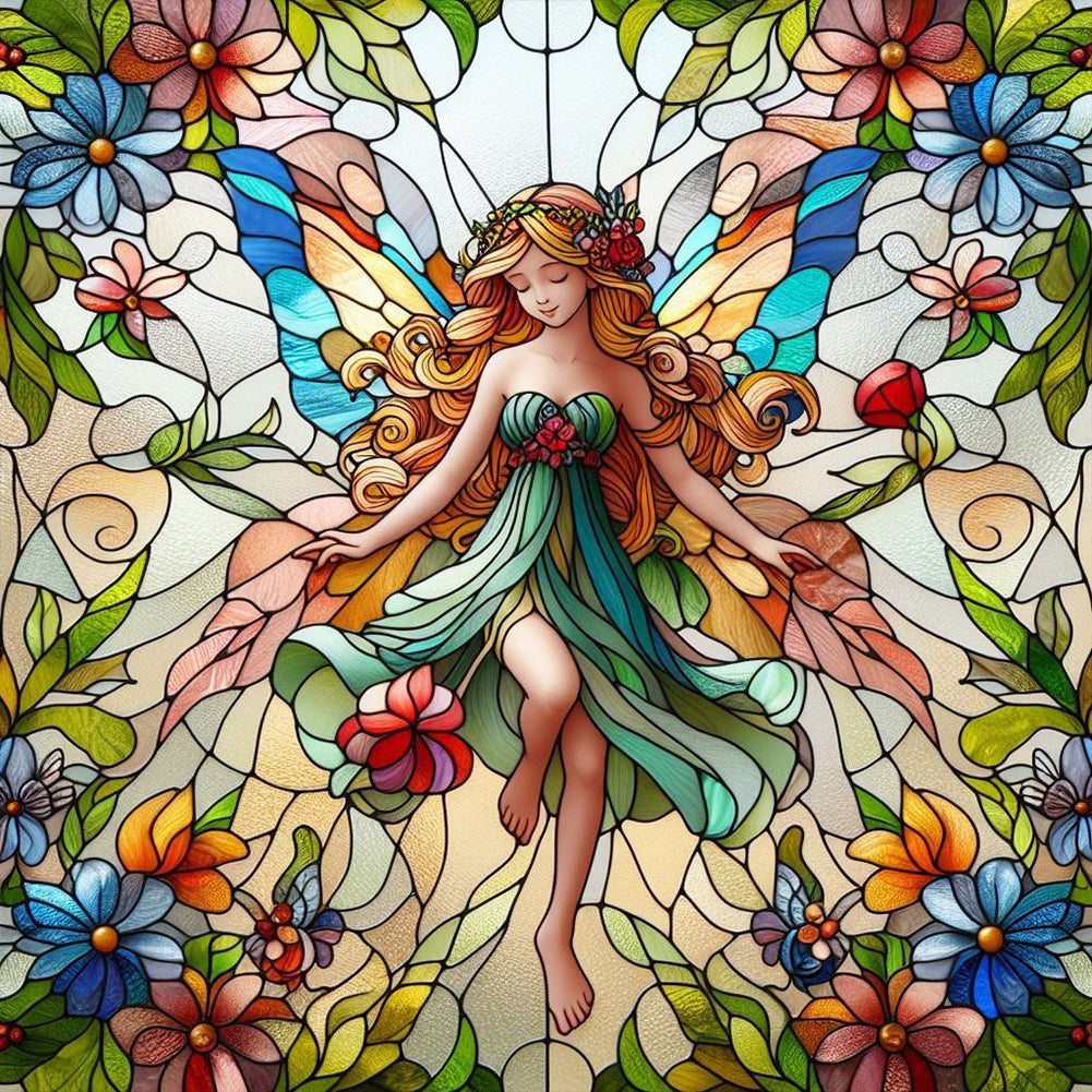 Diamond Painting - Full Round - glass art fairy (30*30CM)