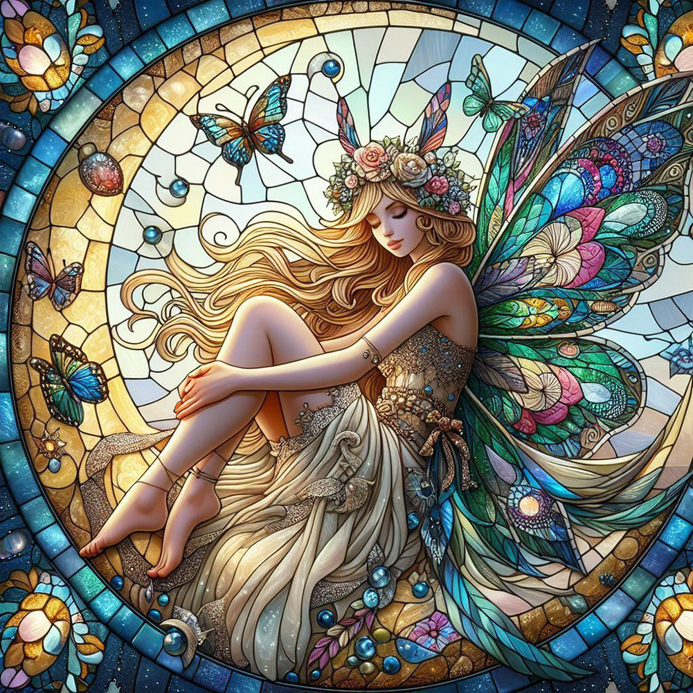 Diamond Painting - Full Round - glass art fairy (30*30CM)