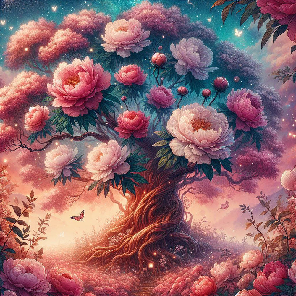 Diamond Painting - Full Round - flower tree (30*30CM)
