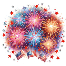 Load image into Gallery viewer, Diamond Painting - Partial Special Shaped - American flag fireworks (30*30CM)

