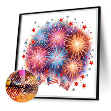 Load image into Gallery viewer, Diamond Painting - Partial Special Shaped - American flag fireworks (30*30CM)
