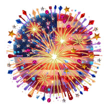 Load image into Gallery viewer, Diamond Painting - Partial Special Shaped - American flag fireworks (30*30CM)
