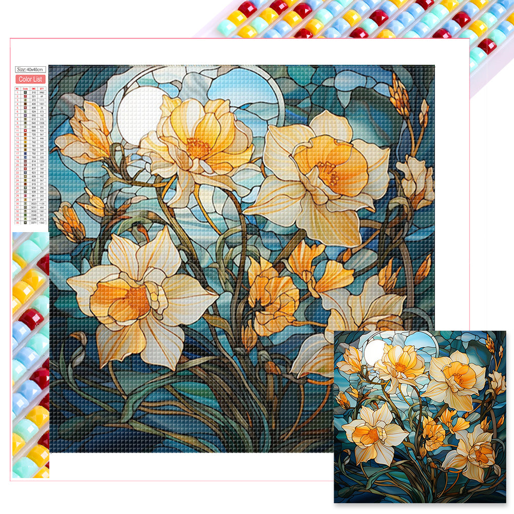 Diamond Painting - Full Square - glass art flowers (40*40CM)
