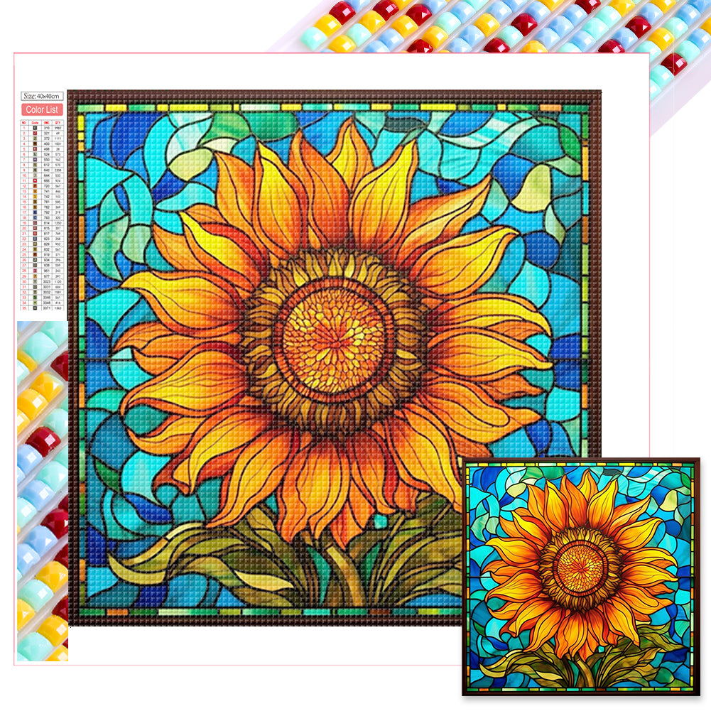 Diamond Painting - Full Square - glass art flowers (40*40CM)