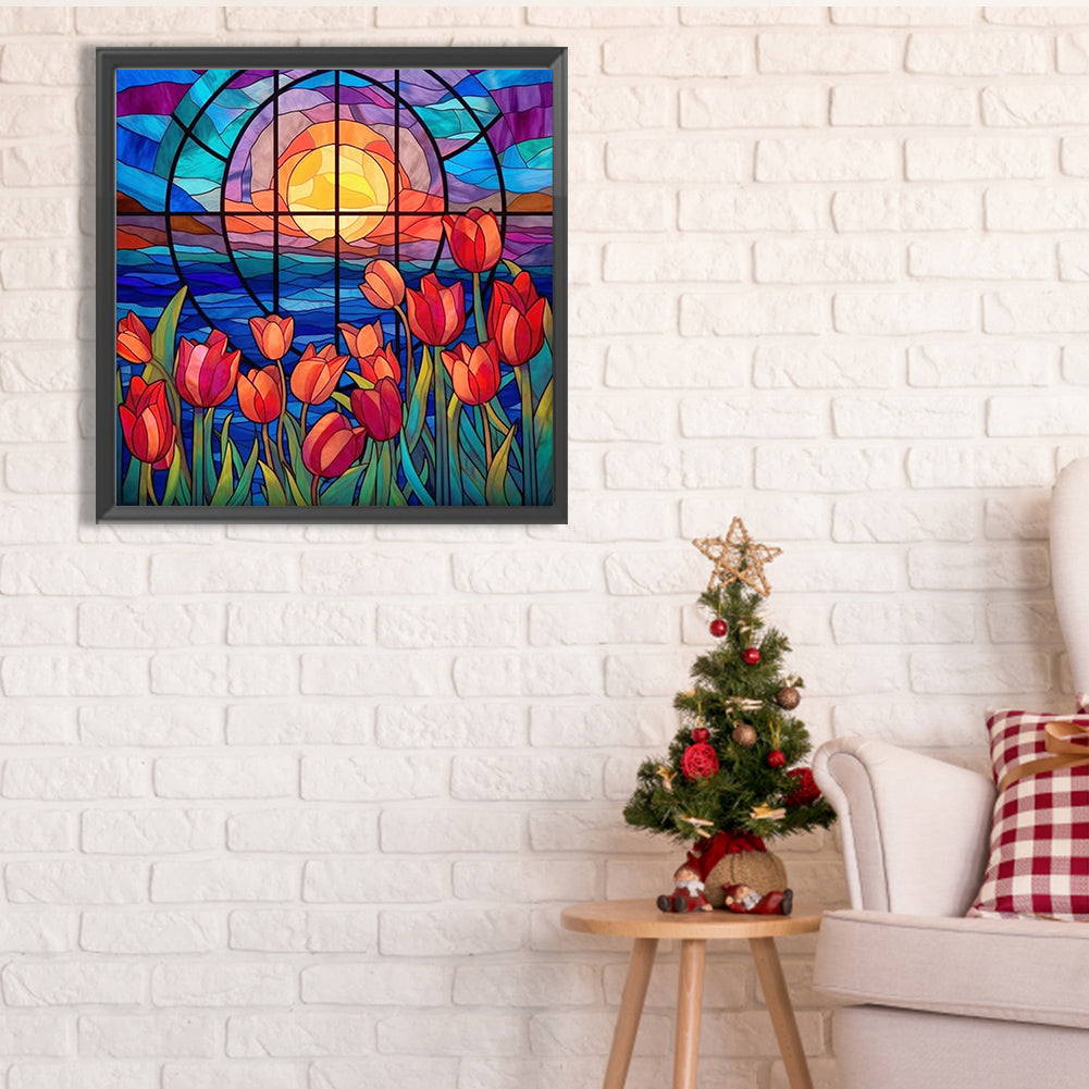 Diamond Painting - Full Square - glass art flowers (40*40CM)