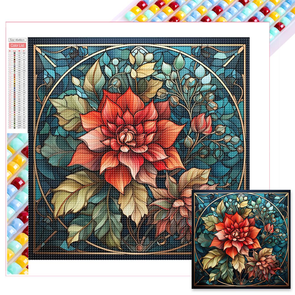 Diamond Painting - Full Square - glass art flowers (40*40CM)
