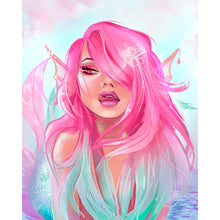Load image into Gallery viewer, Diamond Painting - Full Round - Painted pink mermaid (40*50CM)
