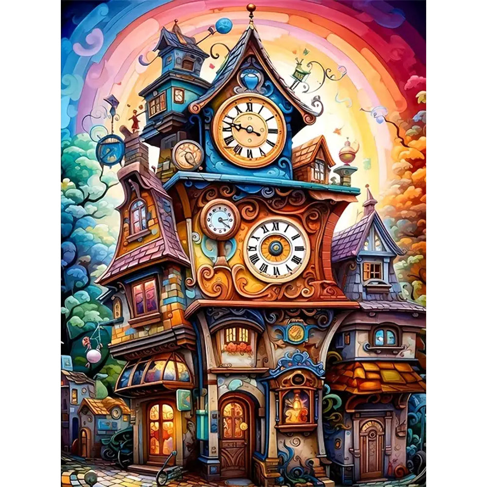 Diamond Painting - Full Round - Magic colorful house (30*40CM)