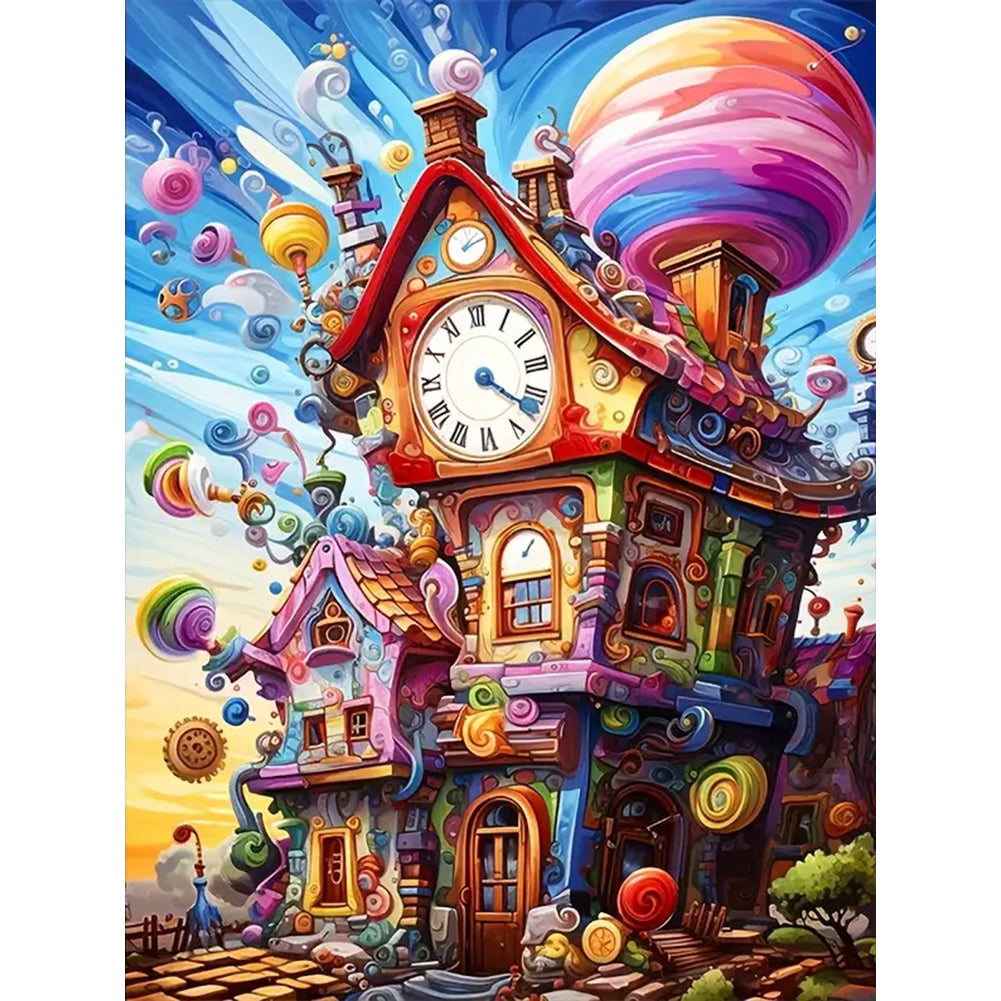 Diamond Painting - Full Round - Magic colorful house (30*40CM)