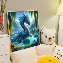 Load image into Gallery viewer, Diamond Painting - Full Round - blue dragon (40*40CM)
