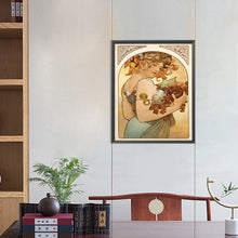 Load image into Gallery viewer, Diamond Painting - Full Round - woman holding flowers (40*50CM)

