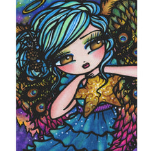 Load image into Gallery viewer, Diamond Painting - Full Round - peacock girl (40*50CM)
