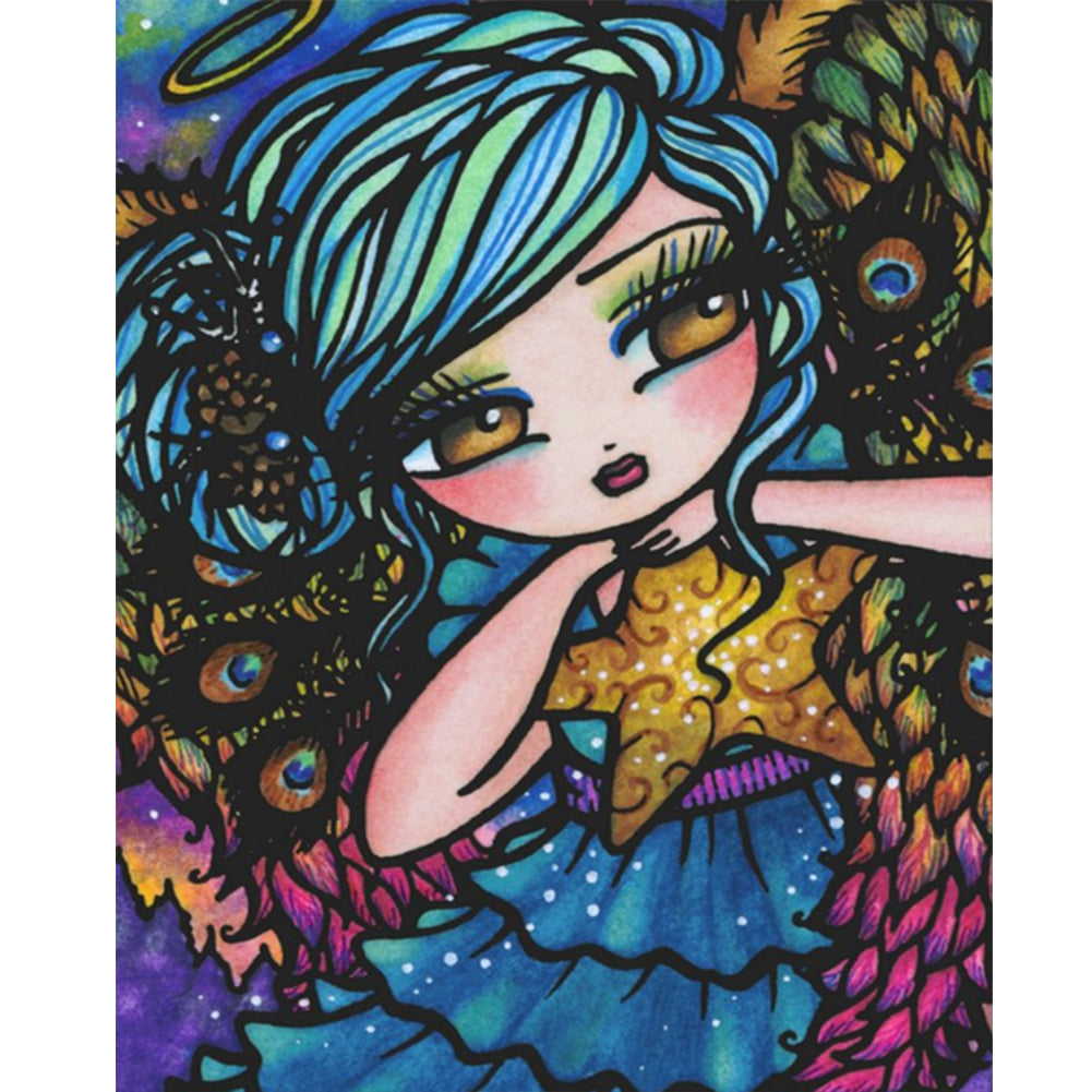 Diamond Painting - Full Round - peacock girl (40*50CM)