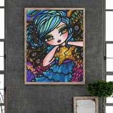 Load image into Gallery viewer, Diamond Painting - Full Round - peacock girl (40*50CM)
