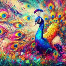 Load image into Gallery viewer, Diamond Painting - Full Round - Colorful beautiful peacock (30*30CM)
