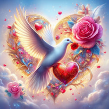 Load image into Gallery viewer, Diamond Painting - Full Round - White dove and dreamy rose (30*30CM)
