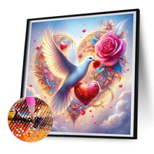 Load image into Gallery viewer, Diamond Painting - Full Round - White dove and dreamy rose (30*30CM)

