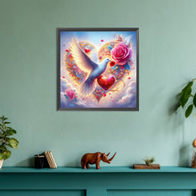 Load image into Gallery viewer, Diamond Painting - Full Round - White dove and dreamy rose (30*30CM)
