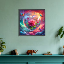 Load image into Gallery viewer, Diamond Painting - Full Round - Butterflies and Fantasy Roses (30*30CM)
