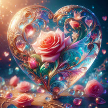 Load image into Gallery viewer, Diamond Painting - Full Round - Love glass and rose (30*30CM)
