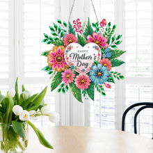 Load image into Gallery viewer, Mother Day Wreath Single-Side Diamond Art Hanging Pendant for Home Wall Decor
