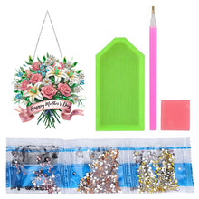 Load image into Gallery viewer, Mother Day Wreath Single-Side Diamond Art Hanging Pendant for Home Wall Decor
