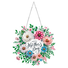 Load image into Gallery viewer, Mother Day Wreath Single-Side Diamond Art Hanging Pendant for Home Wall Decor
