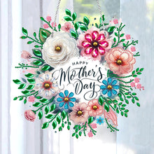 Load image into Gallery viewer, Mother Day Wreath Single-Side Diamond Art Hanging Pendant for Home Wall Decor
